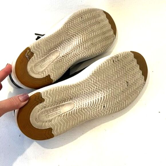 Cole Haan Grandpro Topspin Sneakers Black Leather Lace Up Size 8.5 White Sole - Picture 6 of 10